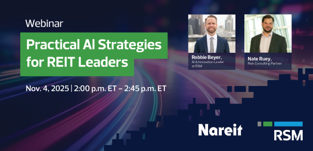 Separate AI hype from reality. Discover how REITs can build a digital foundation, manage risk &amp; drive performance with <a href="/RSMUSLLP/">RSM US LLP</a> rsm.buzz/3LskcuE