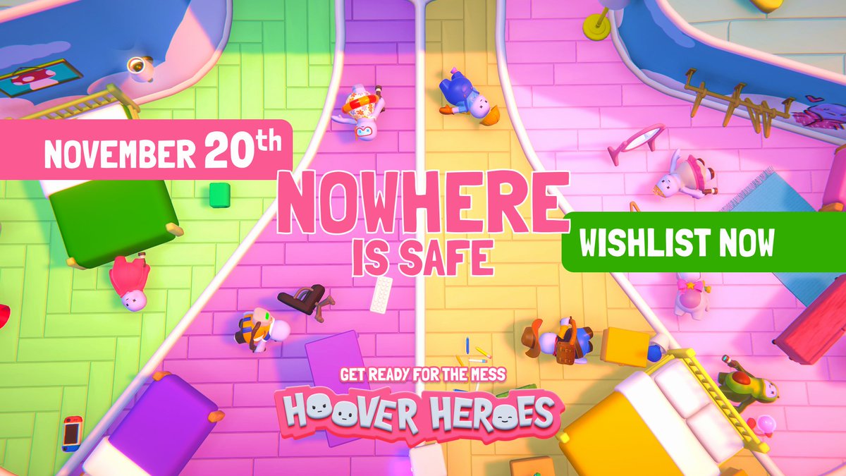 🧹 Hoover Heroes launches November 20!
Meet Kevin — the world’s goofiest cutiepie. Experience ragdoll chaos, quirky maps, mods and more!

💙 Add Hoover Heroes to your Wishlist now!
Your wishlist makes a huge difference for our small indie team before launch — thank you for your
