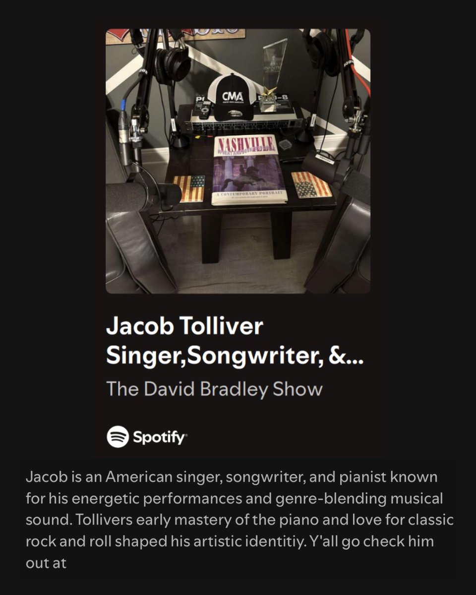 Jacob Tolliver's brand-new single "If The Phone Ain't Ringing It's Me," continues to gain momentum!

countrymusicnewsinternational.com//jacob-tollive…

savingcountrymusic.com/tag/jacob-toll…

thatericalper.com/2025/10/19/pia…

iheart.com//podcast/269-t…

Listen here: open.spotify.com/track/5IV3zbkS…