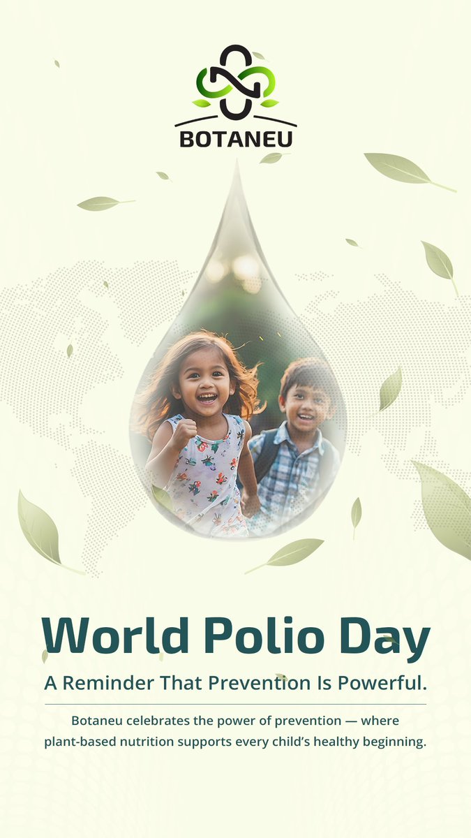 botaneuofficial's tweet photo. Today, on #WorldPolioDay, we at Botaneu Lifesciences stand with the global community in the mission to create a polio-free world. 🌍💙

Together, we can #EndPolio for good. 💪
#WorldPolioDay #BotaneuLifesciences #EndPolioNow #VaccinesWork #GlobalHealth #InnovationForLife https://t.co/7kqnWEZYQt
