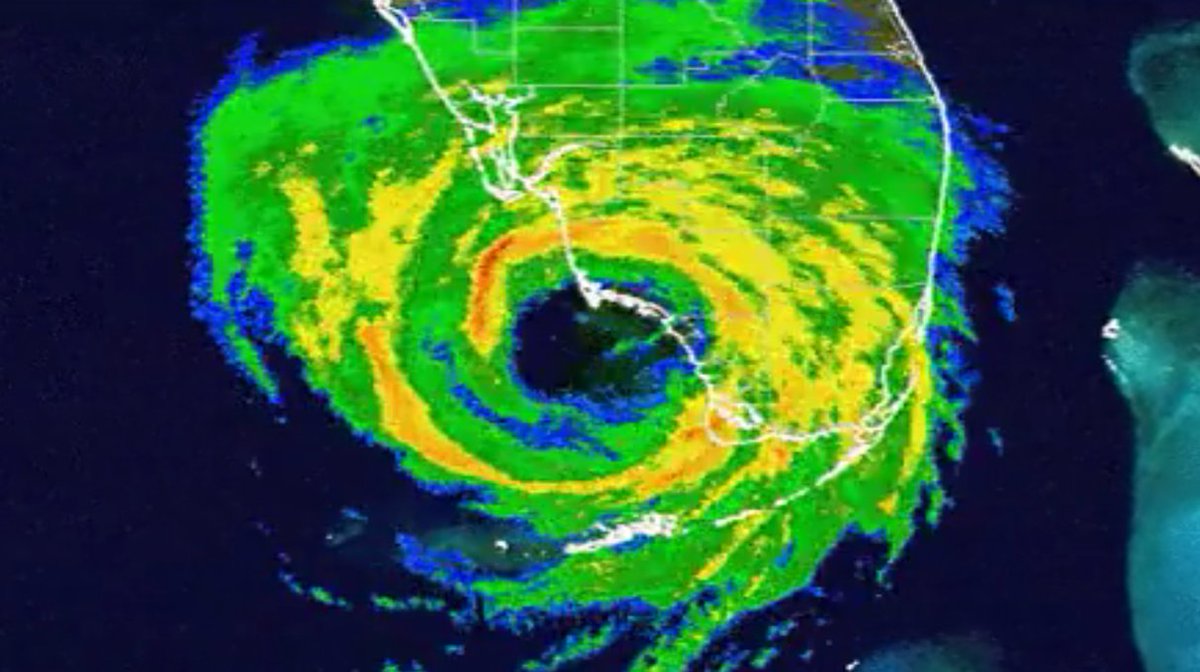 HURRICANE #WILMA 20 YEARS AGO: On this day in 2005, the large and fast  hurricane made landfall in Southwest Florida as a damaging Category 3. Wind  gusts reached 135 mph in Marco, image size:1200x672