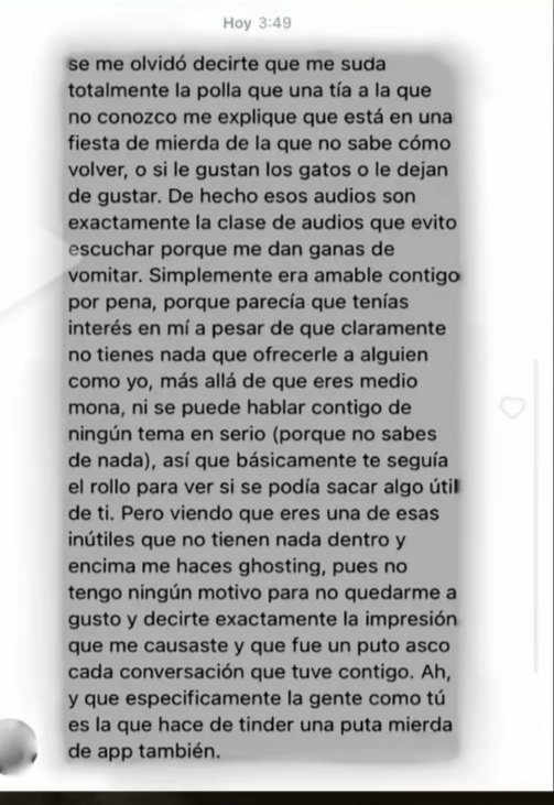 La tía, va y sube el pantallazo toda orgullosa 
#redflag #guarras #tinder #tindermatch