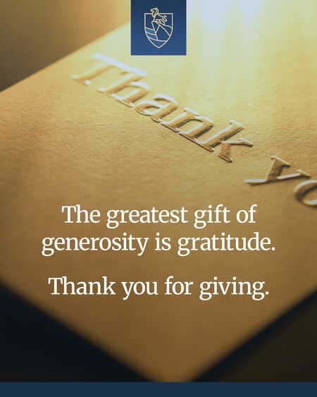 We are grateful for the gift of your generosity.