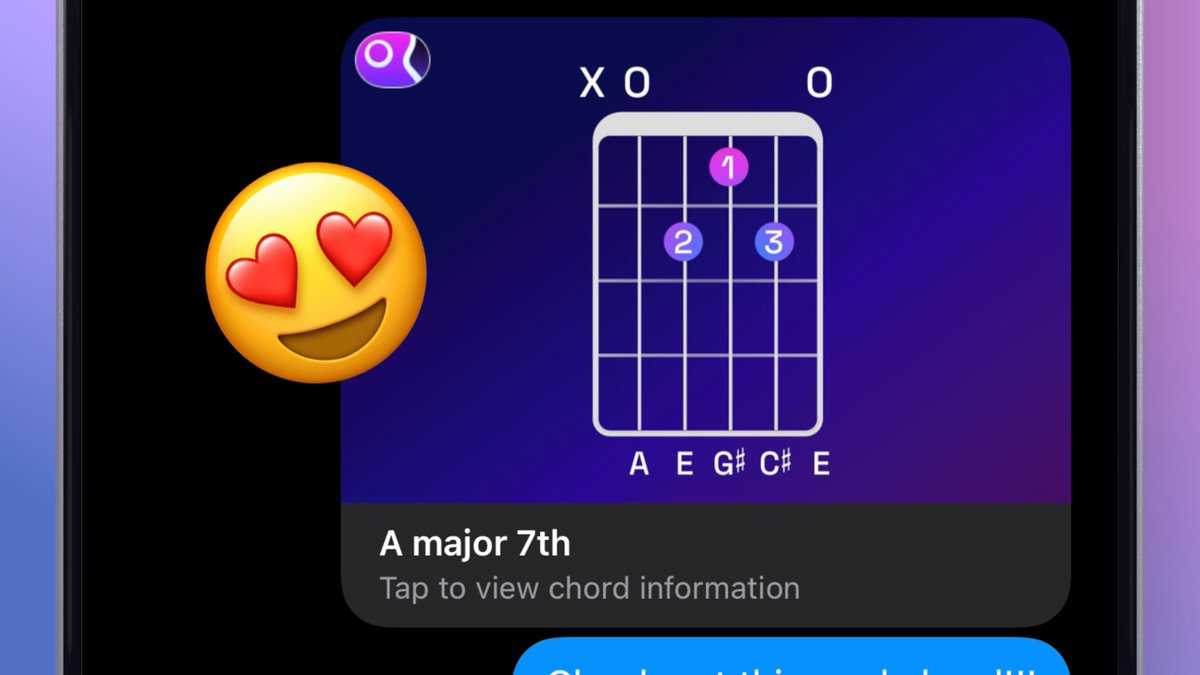 guitarwizapp's tweet image. Now you can share guitar chords on Messages with Guitar Wiz app! #messages #guitarapp