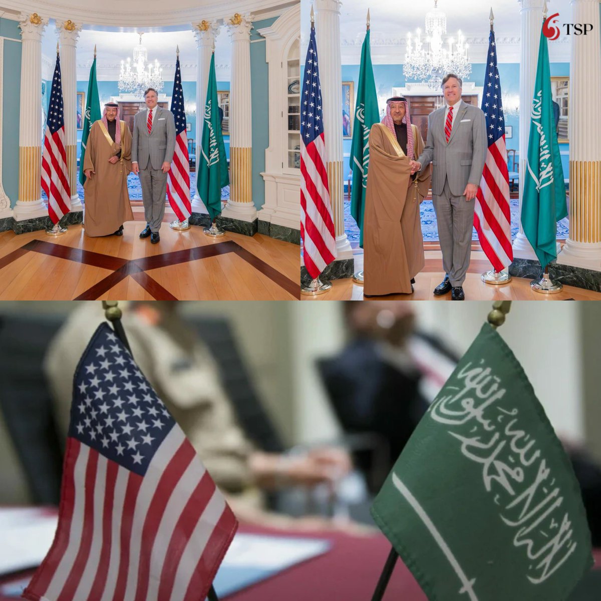 نائب وزير الخارجية السعودي "وليد الخريجي"  يصل إلى العاصمة واشنطن، ويبحث مع نظيره الأمريكي أبرز المستجدات على الساحتين الإقليمية والدولية، واستعرض الجانبان الجهود المشتركة المبذولة للتعامل مع التطورات الراهنة🇺🇸🇸🇦