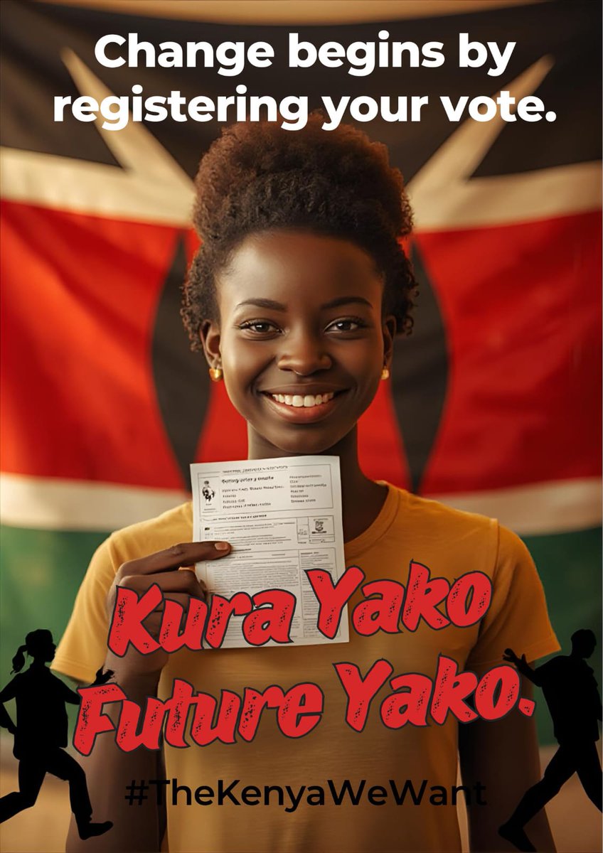 kanyuathebrand's tweet photo. Je umejiandikisha kupiga Kura?

Kumbuka you can only bring change by voting.

Sadly, you can't vote if you're not registered .

Visit the IEBC office near you and register to vote. 
@MercyMweni3
@IGADLeadership @IEBCKenya @katibainstitut #KuraYakoFutureYako for #TheKenyaWeWant https://t.co/0gInpAPrWm