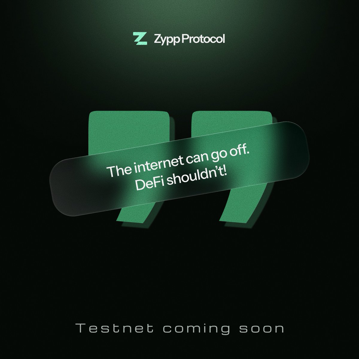 use_zypp's tweet image. The internet can fail.
DeFi shouldn’t.
Offline finance starts with Zypp Protocol ⚡
SHARE THE WORDDDDD 📣