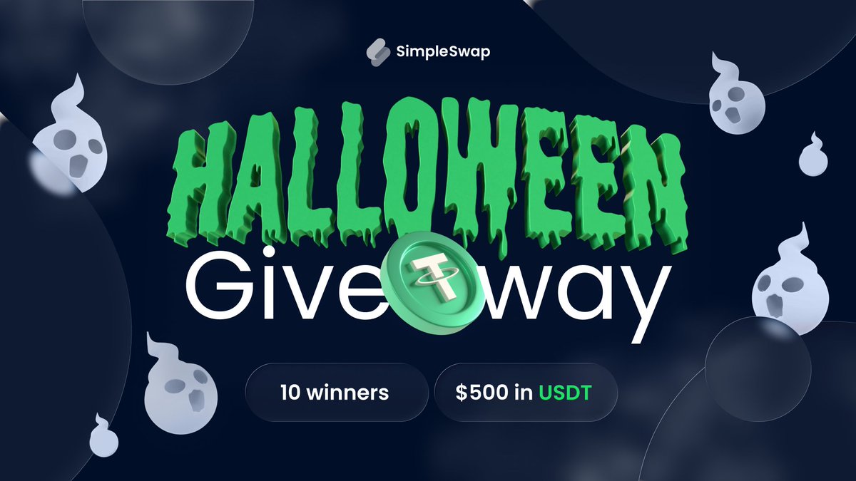 SimpleSwap (@simpleswap_io) on Twitter photo 👻 The crypto shadows are back – and we’ve conjured up a chilling surprise for you! Want a share of $500 in $USDT? Here’s how to join the spooky fun:
🕷️ Follow <a href="/SimpleSwap_io/">SimpleSwap</a> 
🕸️ Like & RT this post
🦇 Tag 3 friends brave enough to enter
🎃 On October 31, 10 lucky souls will 👻 The crypto shadows are back – and we’ve conjured up a chilling surprise for you! Want a share of $500 in $USDT? Here’s how to join the spooky fun:
🕷️ Follow <a href="/SimpleSwap_io/">SimpleSwap</a> 
🕸️ Like & RT this post
🦇 Tag 3 friends brave enough to enter
🎃 On October 31, 10 lucky souls will