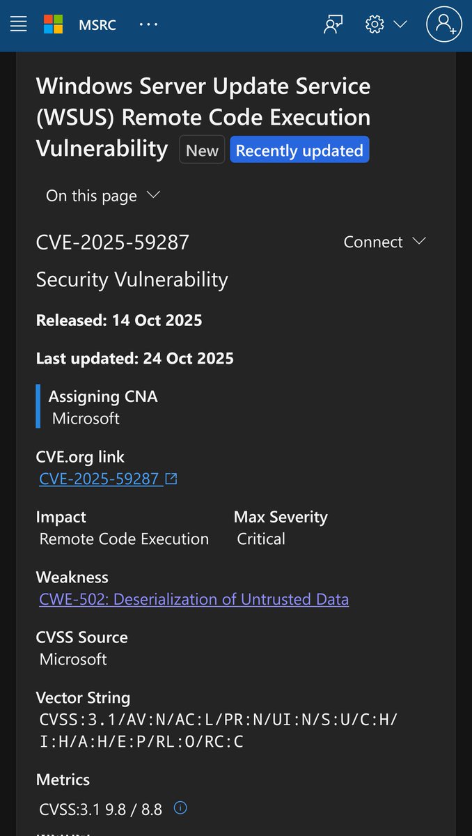 WSUS shouldn't be exposed to the internet (and honestly shouldn't be used), but unfortunately it is in many locations, and this being RCE with a CVSS of 9.8 makes it bad.