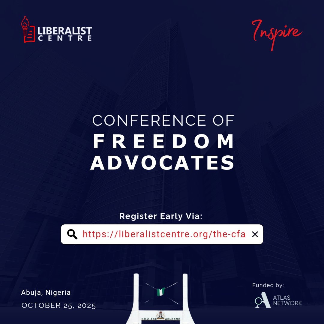 ilead4africa's tweet image. We’re co-hosting a panel on “Voices of Liberty: Advancing Free Expression & Media Freedom in Nigeria” at the Conference of Freedom Advocates #CFA2025 of @liberalistcen, by  tomorrow Oct 25, in Abuja.
Join the conversation!
🔗 liberalistcentre.org/the-cfa
#iLeadAfrica #DigitalAdvocacy