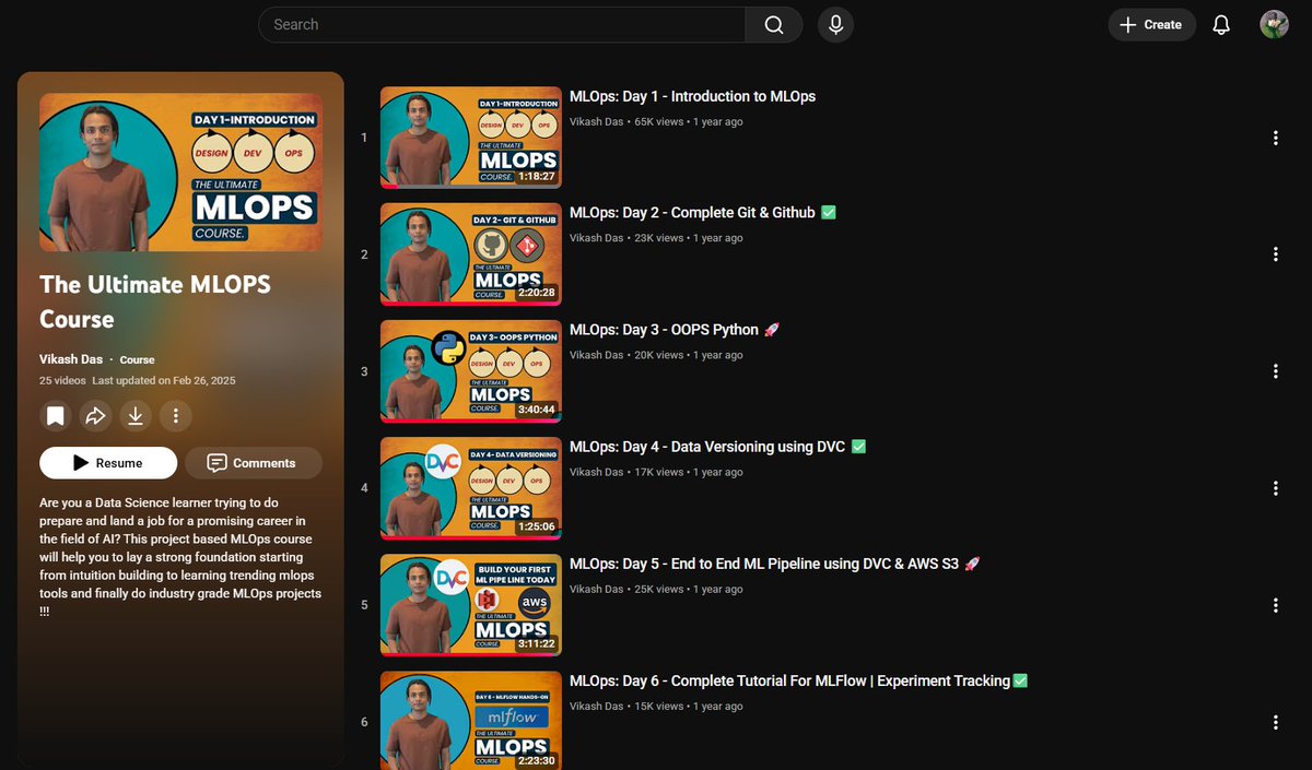ThedatagGuy's tweet image. The only playlist you need to start with MLOPs 
smooth like butter