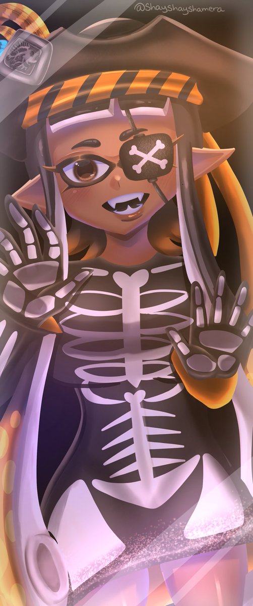shayshayshamera's tweet image. Happy Splatoween 🖤🧡💀
#Splatoon3