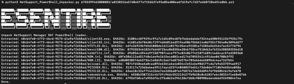 YungBinary's tweet image. New blog on #NetSupport RAT: a year's worth of incidents, identified 3 threat groups using it maliciously, and created an unpacking tool for PowerShell-based loader variants!
esentire.com/blog/unpacking…