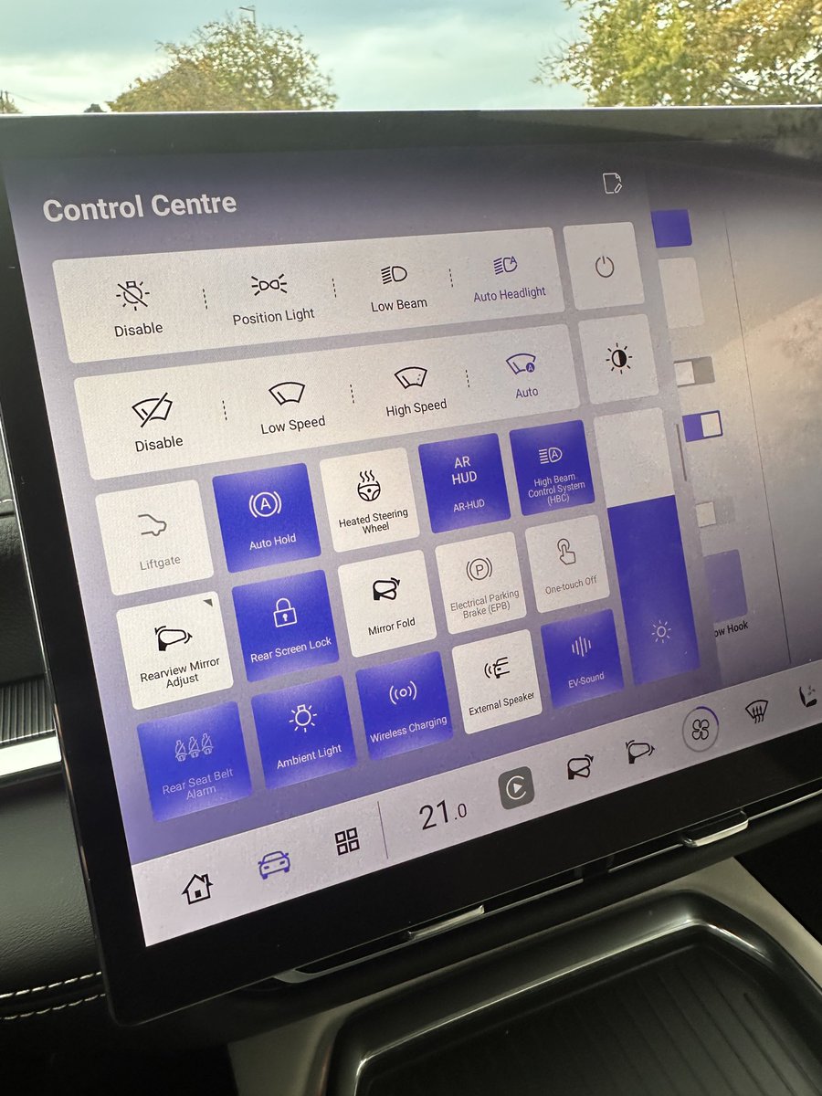 A Mazda 6e shortcut menu.