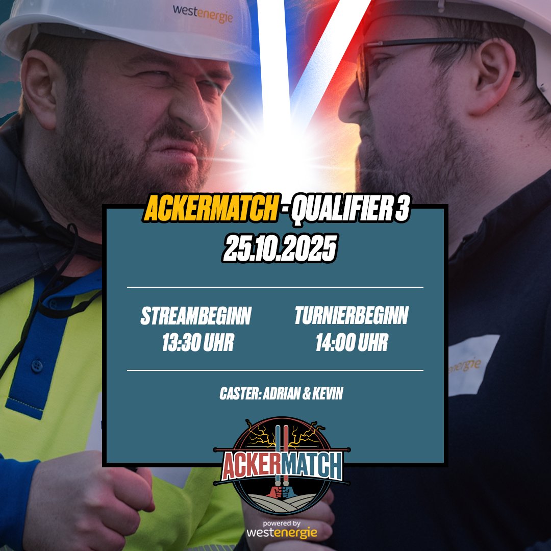 Morgen gibt's das letzte Ackermatch Quali-Turnier - die perfekte After-Worlds Party. Schaltet ein!