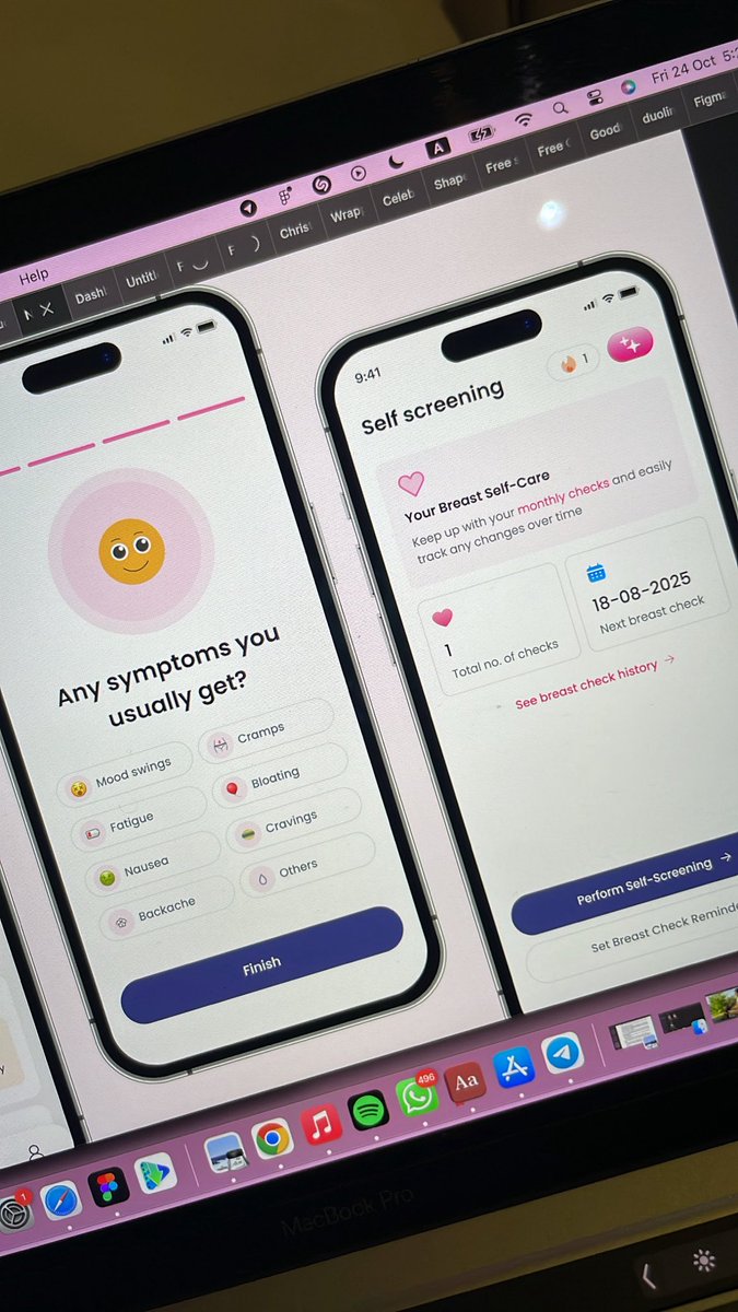fancyjewel0's tweet image. Worked on a mobile experience for breast cancer awareness and period tracking, and it’s one of those projects that reminded me why I love what I do