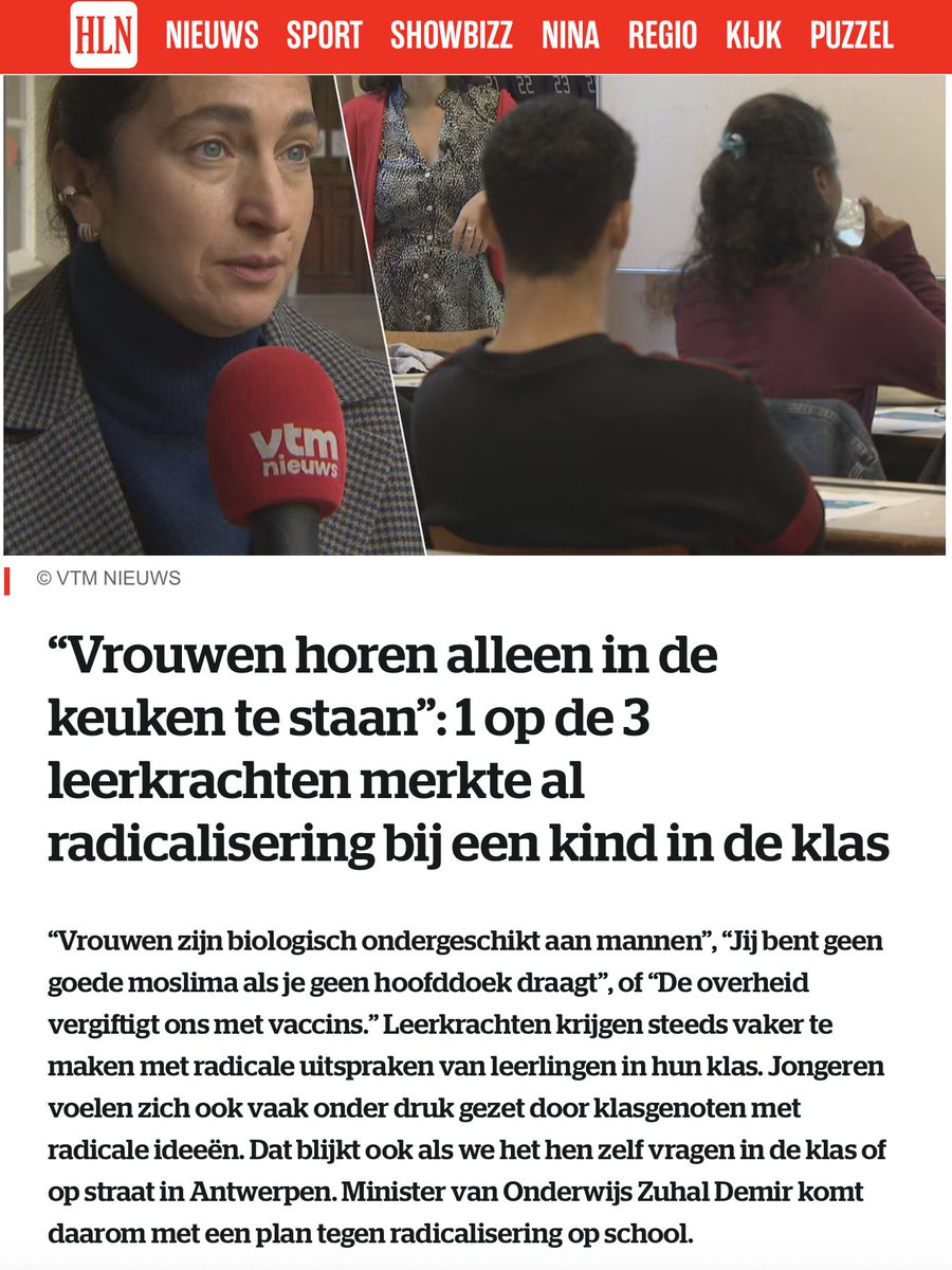 1 op 3 leerkrachten meldt radicalisering in de klas — in hoofdzaak radicale islam. Wie nu nog zegt dat dit een randfenomeen is, kijkt weg. Tijd voor daden, niet voor een zoveelste studie. 
Als voorzitter van de Commissie Onderwijs wil ik dit zo snel als mogelijk in het parlement
