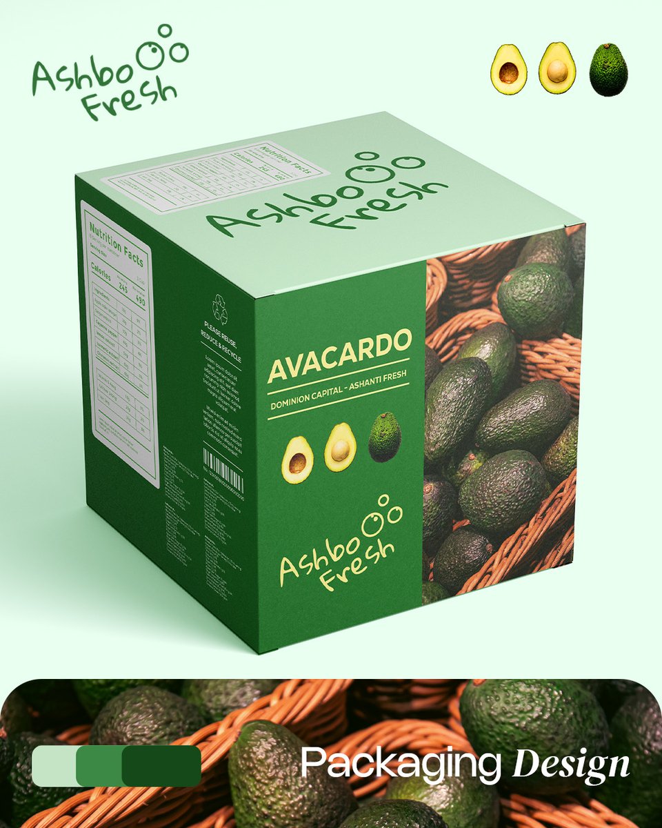 Saikatch2004's tweet photo. Who said packaging can’t have personality? This avocado box is serving freshness inside and outside...  

#packagingdesign #designinspiration #visualbranding #designshowcase https://t.co/ZpazkimWBK