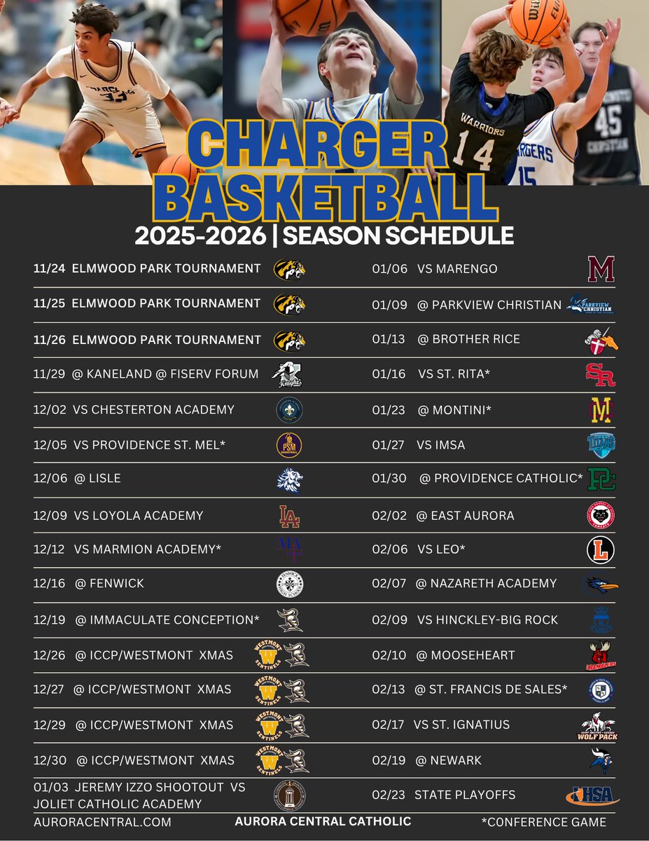 CHARGER UP!!! Your 25-26 season schedule is here!!!