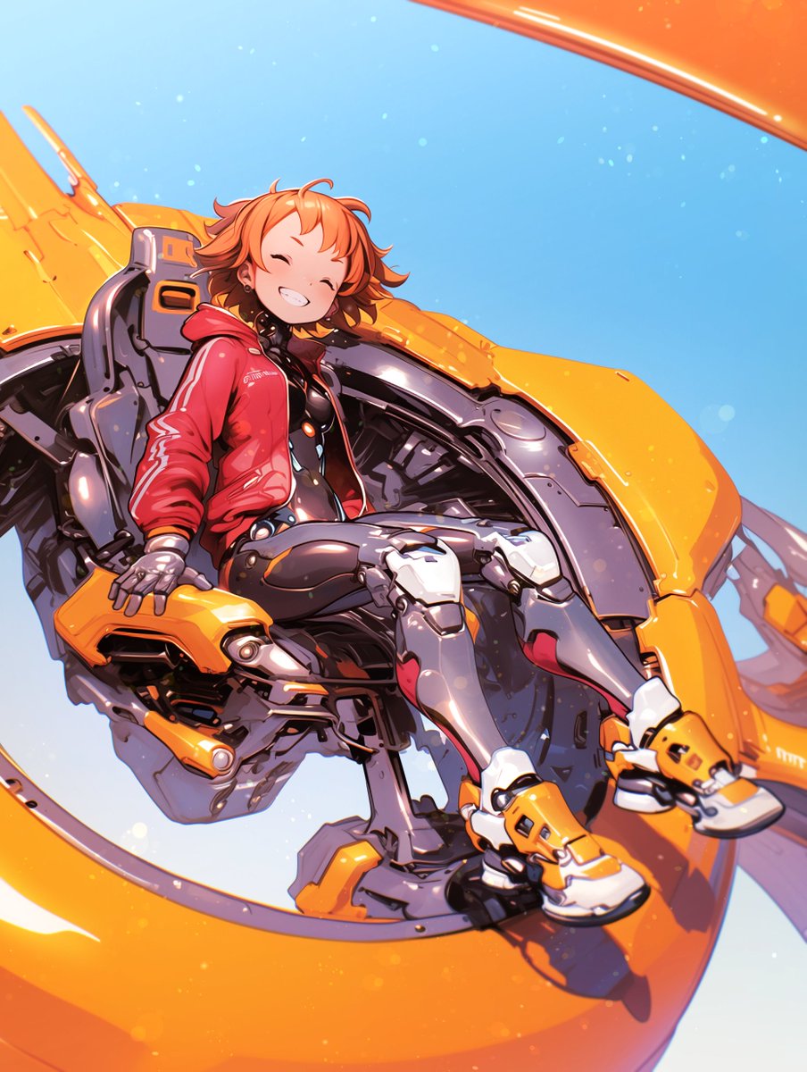 青空ニコニコメカ娘
Mecha girl smiling under the blue sky