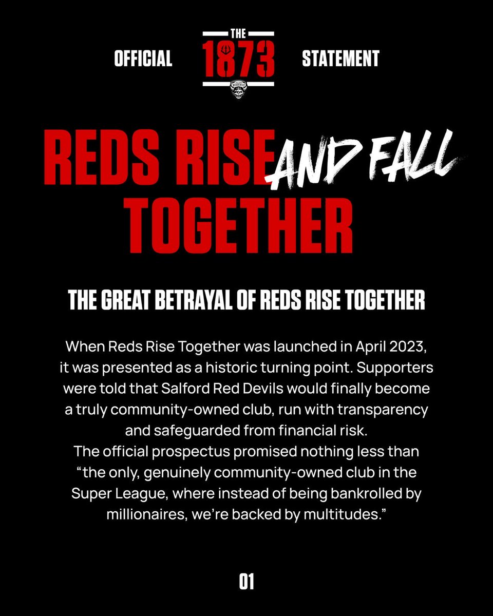 The1873_'s tweet photo. Take a dive into the crowdfunder from ‘23.

From our findings, supporters and elected board members were seldom involved in any real decision making.

What was promised as transparency &amp; shared ownership instead became silence, secrecy, and mounting debt.

The 1873 https://t.co/jOLABti7gN