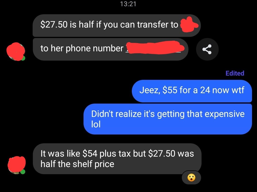 NemoFurtado's tweet photo. $55 for a 24 is DIABOLICAL :( :( :( :( :(

So much for buck-a-beer eh Douggie https://t.co/4SOmi9XcT1