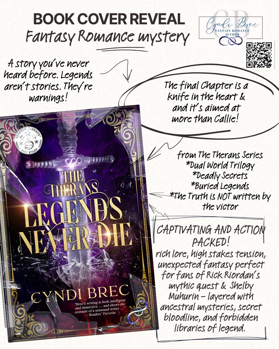 DON'T OPEN THE LINK BELOW—unless you love epic stories with heart!
The cover reveal of The Therans Series—Legends Never Die (Release May 2026) 

Sign up: ARC (Advanced Reader Copy) and receive The Theran series: forms.gle/BbbdaN46qh6VLn…
#books #Romantasy #Mystery #BookSpotlight