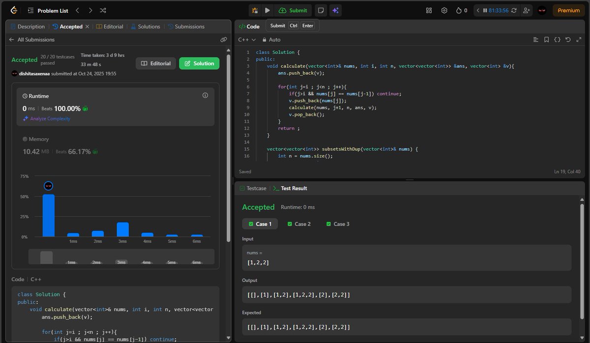 survivingGenz's tweet image. #Day13 Done!
• Started working on a To-Do List App to bring together all the CRUD operations and everything I’ve been learning these past days
• Solved Subset II on LeetCode
#100DaysOfCode #PostgreSQL #DSA #WebDevelopment #LearnInPublic