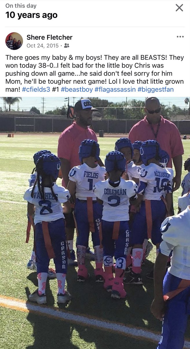 QBMamaC3's tweet photo. 10 years ago the Colts beat the team they were playing 38-0, letβs see what the score will be today π #Gameday #CarsonColts #memories #FlagtoVar https://t.co/HvDc2exr05