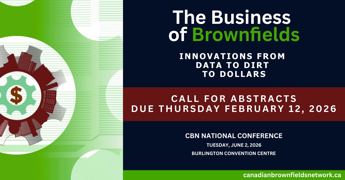 CdnBrownfields's tweet image. 📣 Our 2026 National Conference will take place on June 2, 2026 at the Burlington Convention Centre and we are excited to announce our Call for Abstracts, find out all the details here: canadianbrownfieldsnetwork.ca/events/cbn-nat…

#BrownfieldsFirst