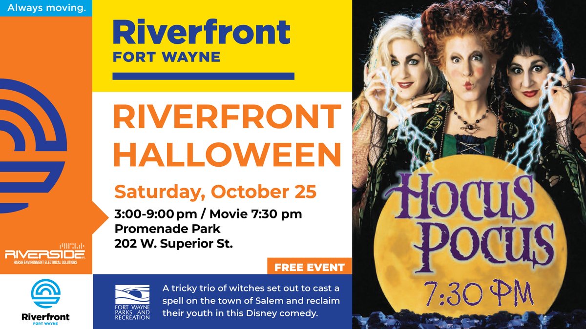 Come on down to Promenade Park tomorrow, October 25 for Riverfront Halloween! Check out our Facebook event page or visit our website at bit.ly/3W5JalO for more information! 🎃👻