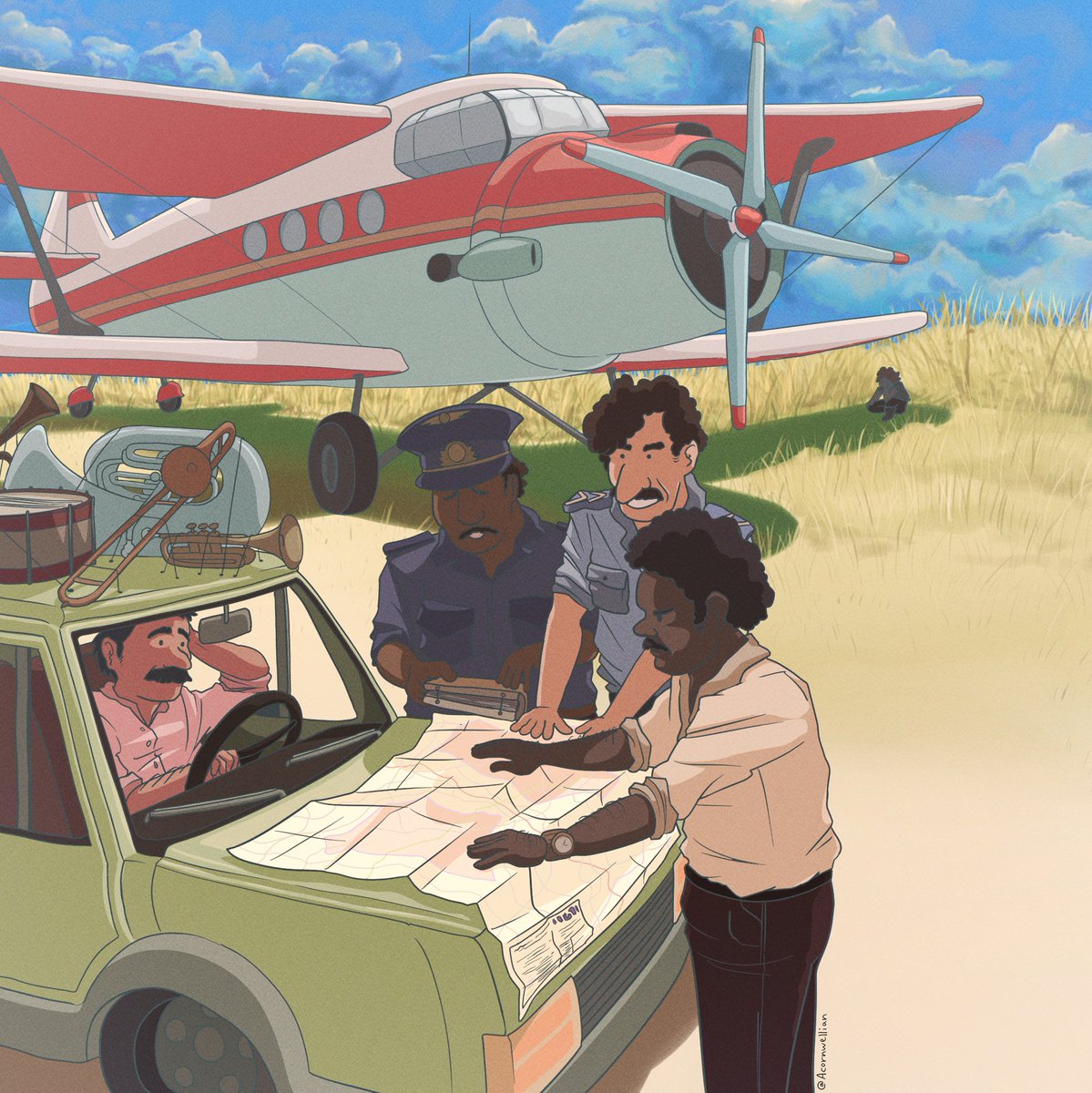 some guys taking a break #art