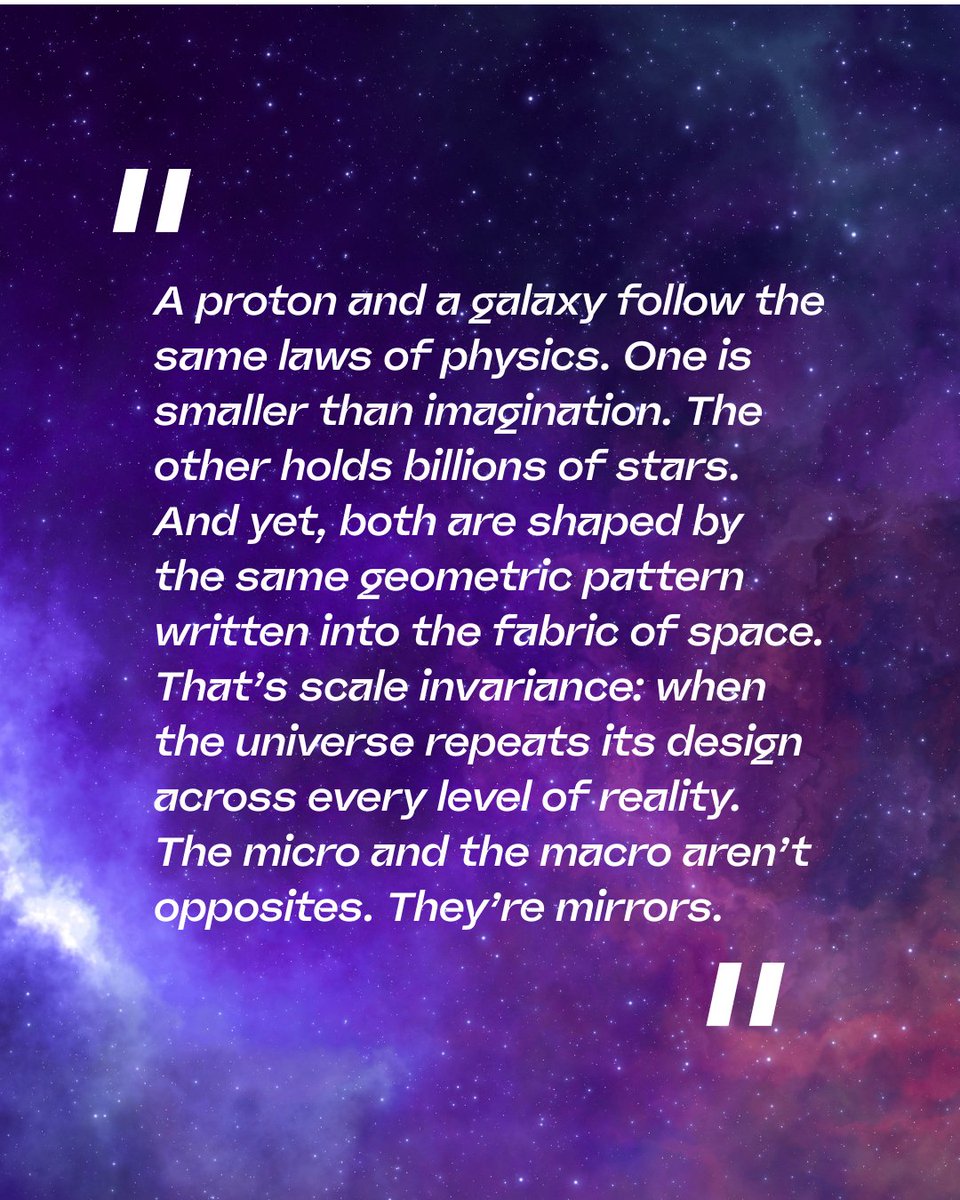 NassimHaramein's tweet image. Physicists kept seeing the same spirals.
In galaxies. In seashells. In water going down the drain.
Same geometry.
This isn't a coincidence!
Space is structured energy – a repeating pattern from protons to galaxies.
The universe has been showing us its architecture all along.