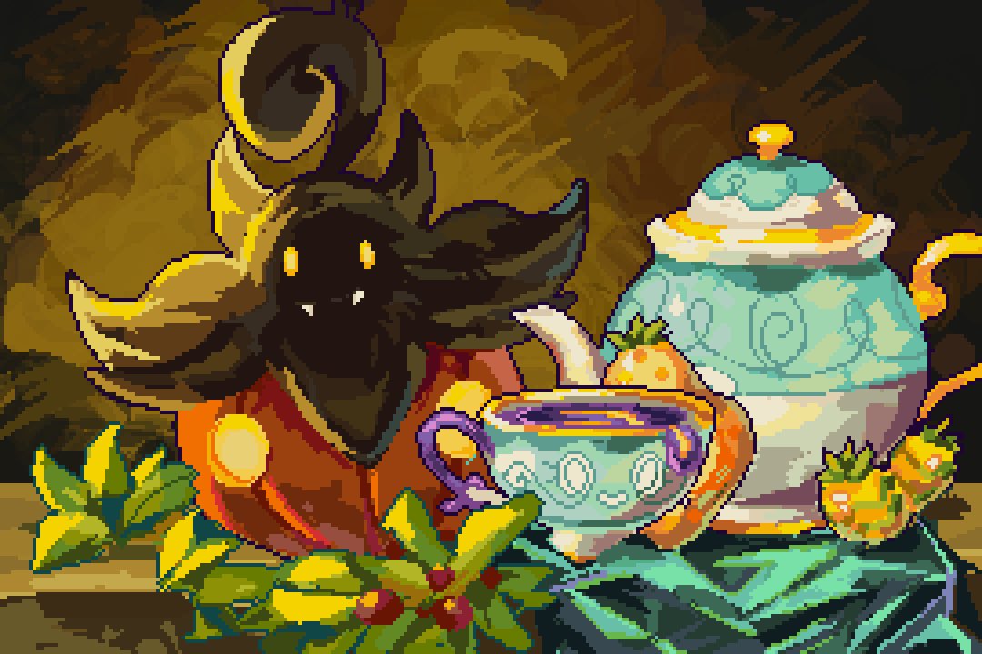 My take on the pumpkaboo 🎃 painting in #PokemonLegendZA #pixelart