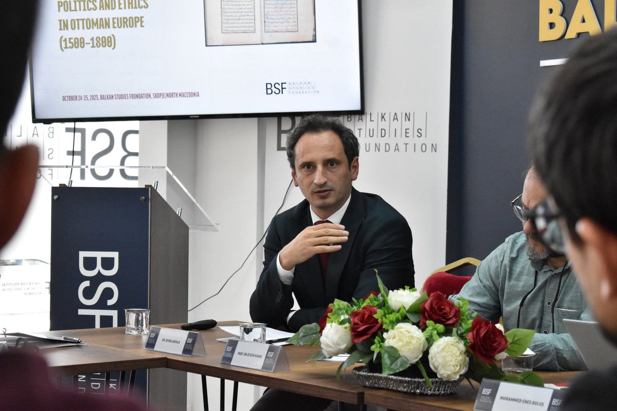 balkanfound's tweet photo. International Akhisari Workshop: Politics and Ethics in Ottoman Europe (1500–1800)

The opening of the International Akhisari Workshop: Politics and Ethics in Ottoman Europe (1500–1800) was held at the Balkan Studies Foundation, with opening remarks delivered by Dr. Sevba Abdula, Director of the Balkan Studies Foundation, and Prof. Dr. Özgür Kavak, Chair of the Workshop.
