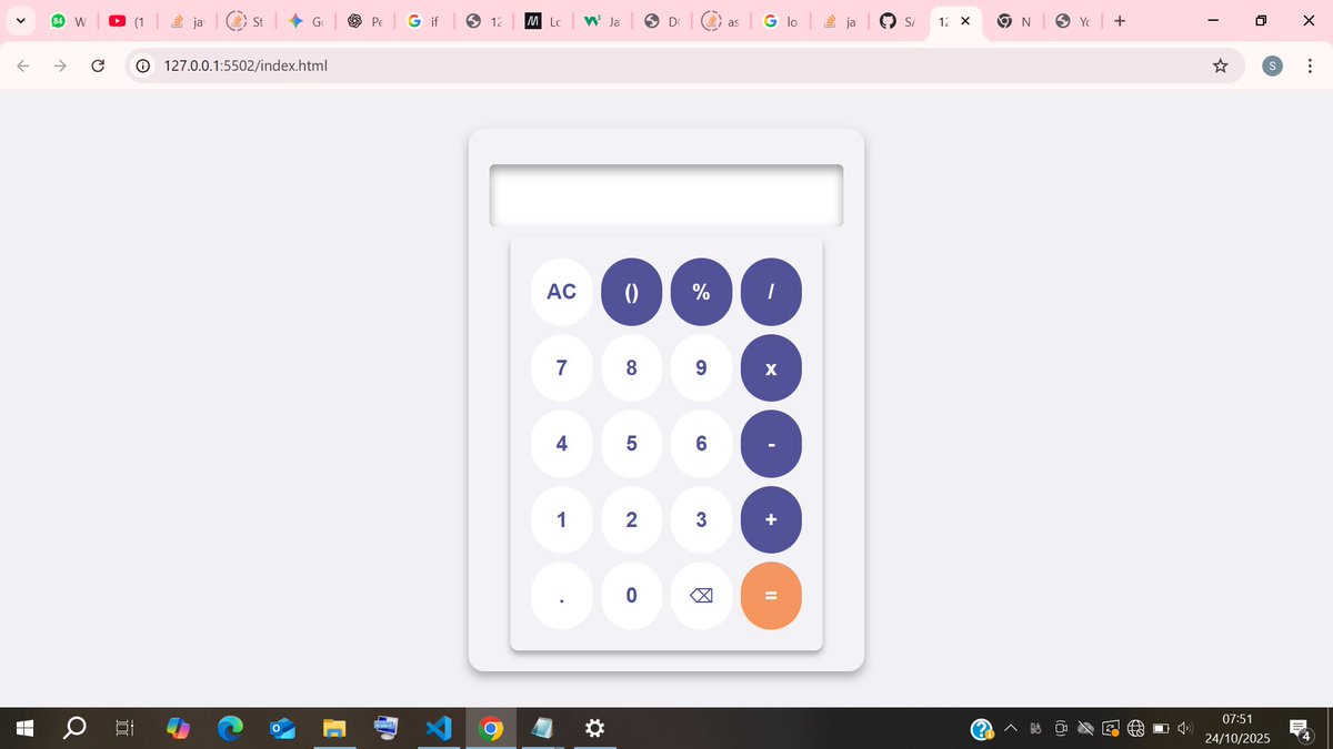 samzycode14's tweet image. So basically after a long break,

I continued my JavaScript journey,
I  learned the basics of JavaScript to regain knowledge 
So I decided to work on a simple calculator 

Still working on it currently.

#BuildInPublic  #JavaScript  #CodingJourney #Connect
#WebDevelopment