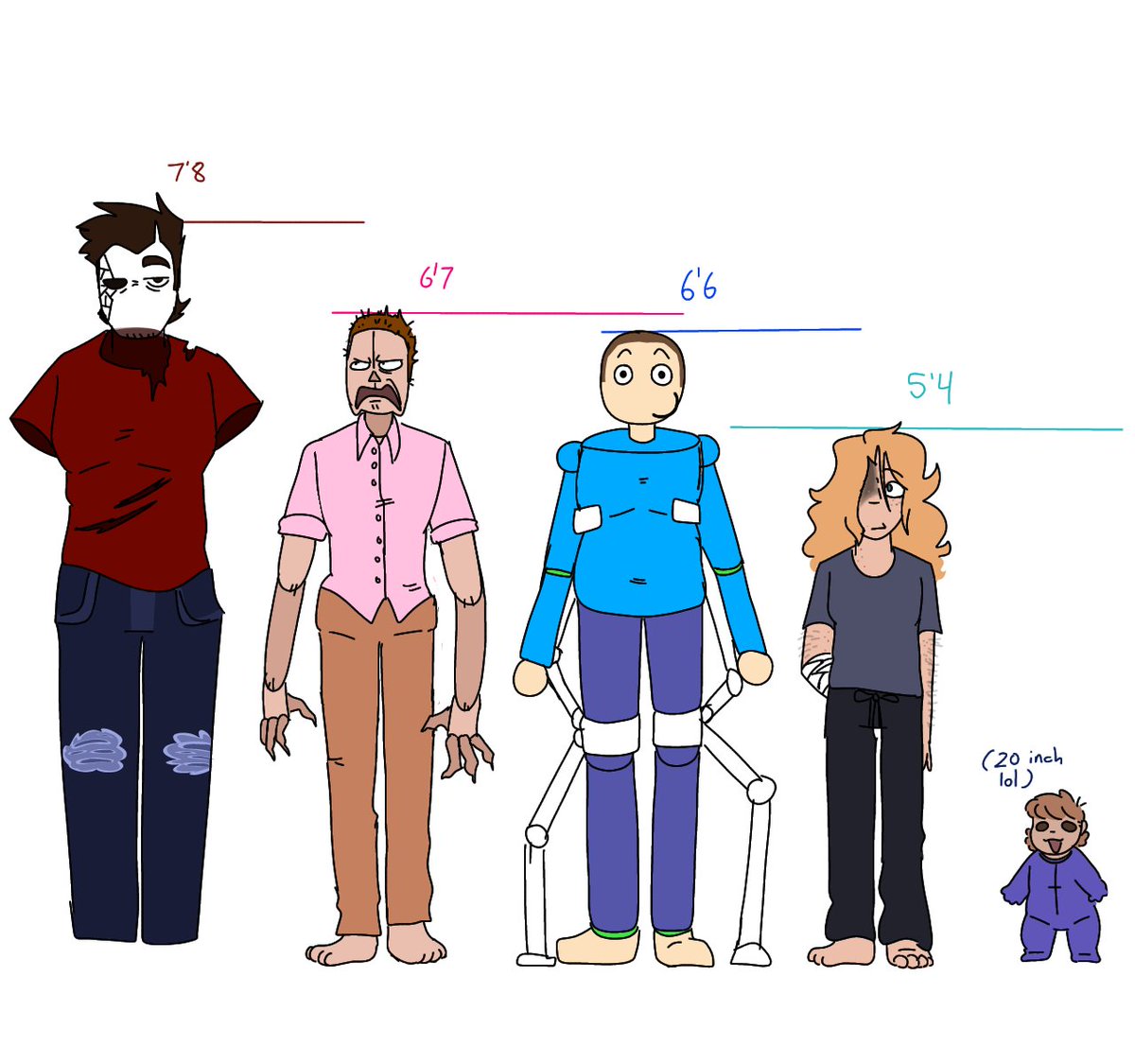 TheBekaShow13's tweet image. The guys! (and girls) heights! :D
#Ocxcanonxcanonxcanon #baldisbasics #alexbasics #davesfunalgebraclass #alexsbasicsinbiologyandzoology #bbau #originalcharacters