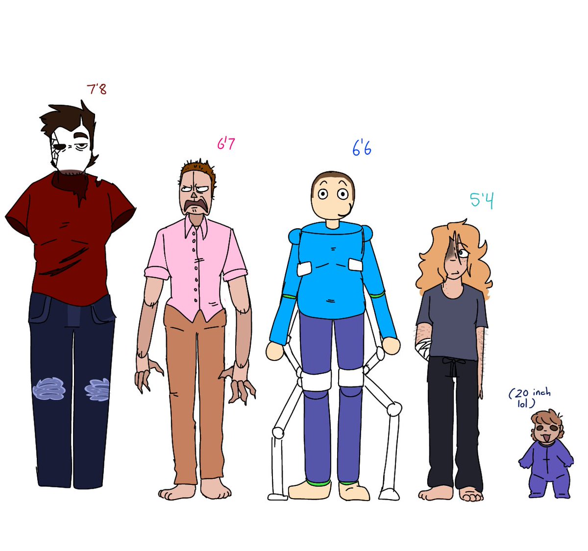 TheBekaShow13's tweet image. The guys! (and girls) heights! :D
#Ocxcanonxcanonxcanon #baldisbasics #alexbasics #davesfunalgebraclass #alexsbasicsinbiologyandzoology #bbau #originalcharacters