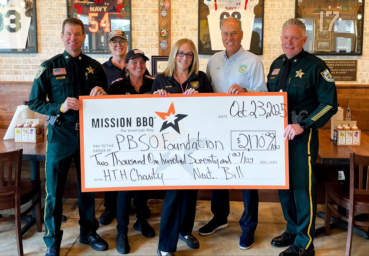 We are very thankful to <a href="/MissionBBQ/">MISSION BBQ</a> for making us a beneficiary of their recent Hometown Heroes cup fundraiser! They are such a good friend to law enforcement and our military!