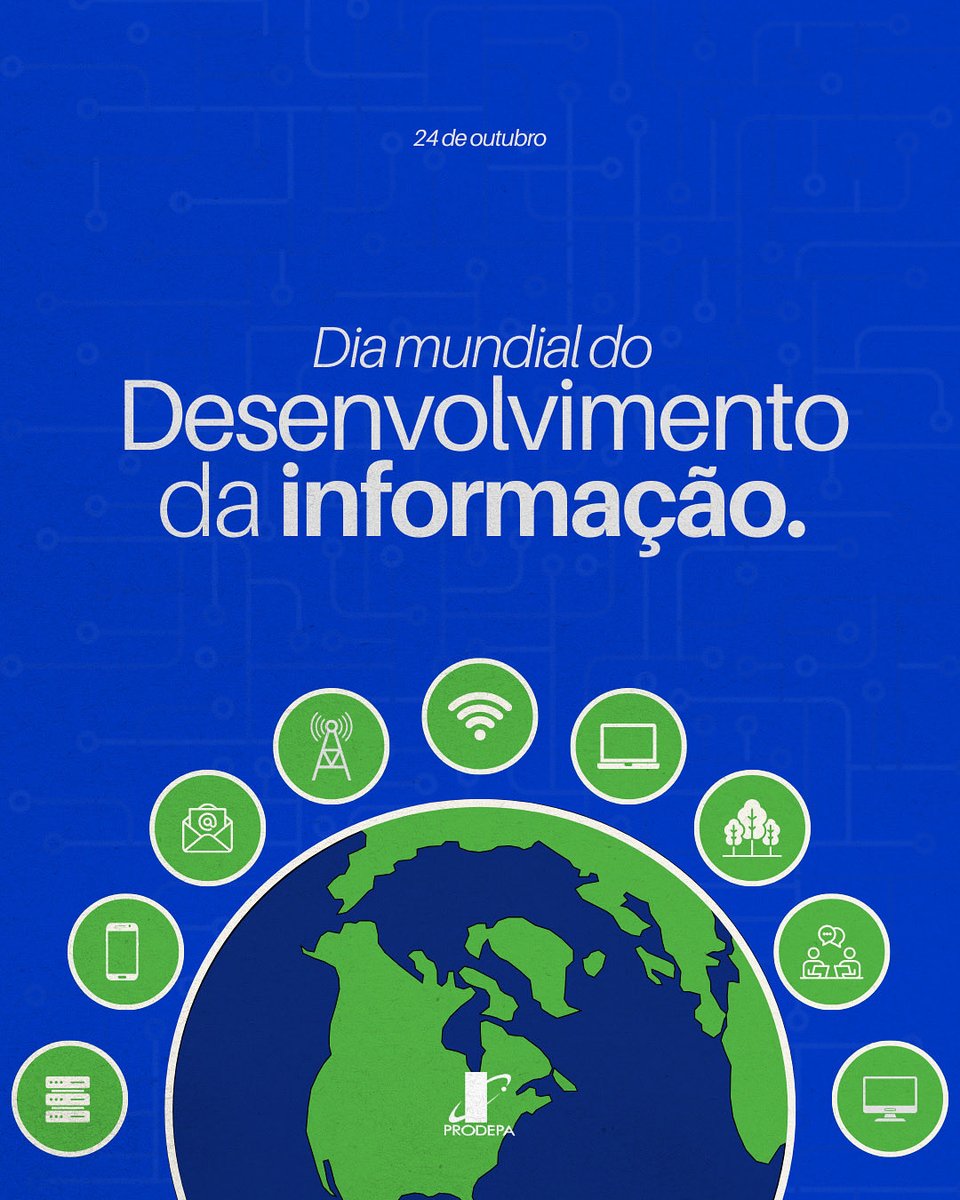 prodepa's tweet photo. No Dia Mundial do Desenvolvimento da Informação, celebramos o poder dos dados e do conhecimento para transformar o mundo.
 Informação de qualidade é o primeiro passo para o desenvolvimento sustentável e decisões mais justas. https://t.co/O40oJGSC58