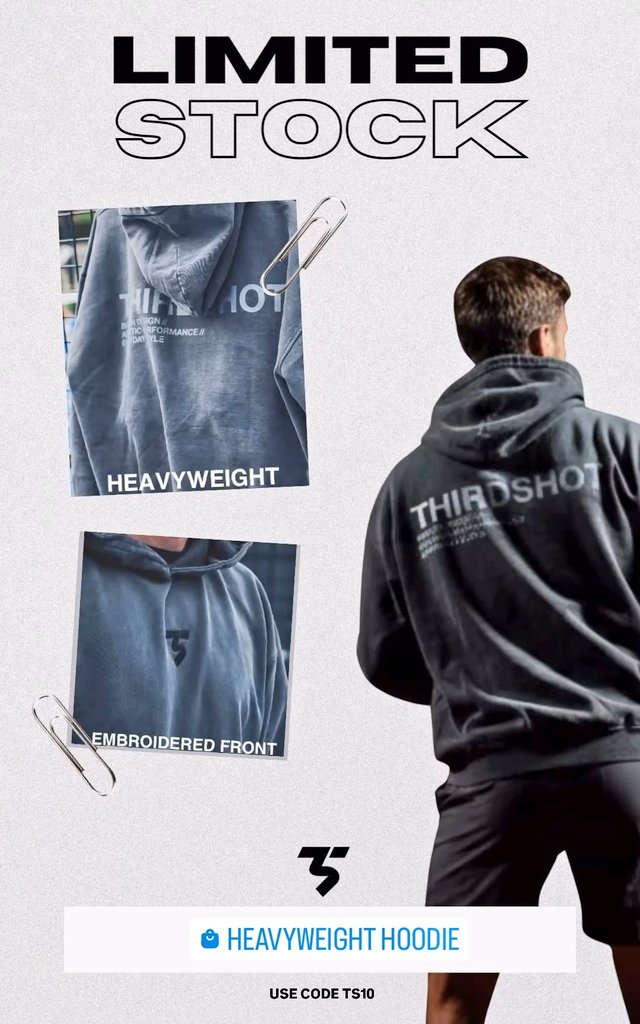thirdshotuk's tweet image. These stylish hoodies have flown out and we now have less thank 20 left in limited sizes so don't miss out. 

Order here: thirdshot.uk/products/heavy… and use code TS10 for a surprise at the checkout ❤️