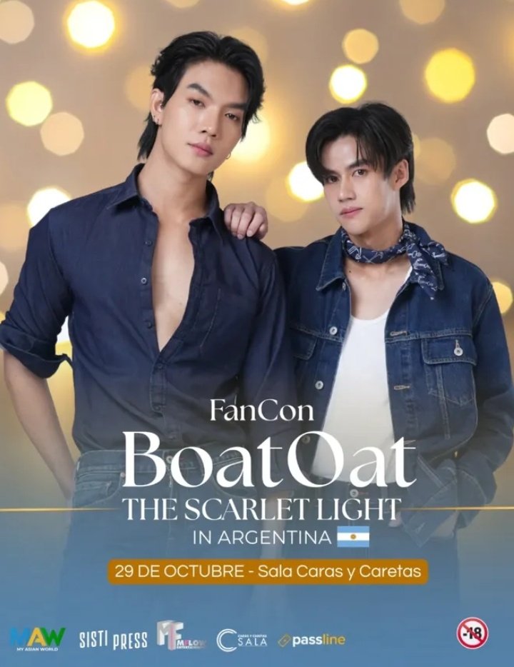 zyukeli's tweet image. Para fans del BL tailandés en Argentina 🇦🇷 

Recuerden que estos son los próximos fanmeetings en Buenos Aires.

La entradas de los 3 eventos se venden por passline.com
Los beneficios de los últimos se adquieren de otra forma.

#BoatOat #TopTap #Smart