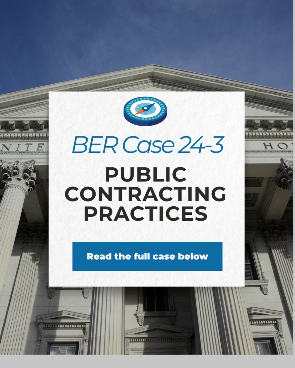 NSPE's tweet image. ⚖️ New Board of Ethical Review Cases Series

Public contracting isn’t just about paperwork—it’s about fairness, transparency, and trust.

Explore the case and lessons for engineering ethics: ow.ly/ErBE50Xh3AG

#BERCases #EngineeringEthics #PublicContracts #NSPE