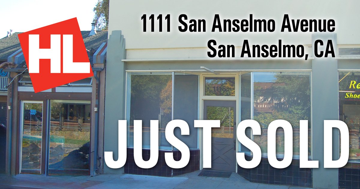 HL_CRE's tweet photo. Another successful closing by Mark Cooper — 1111 San Anselmo Avenue is officially SOLD! We took this property from listing to closing in just 30 days.
Congratulations to our clients on a smooth transaction!

🤔about selling? Let @HLCRE_Marin's proven results work for you. https://t.co/T7ra6LjSuc