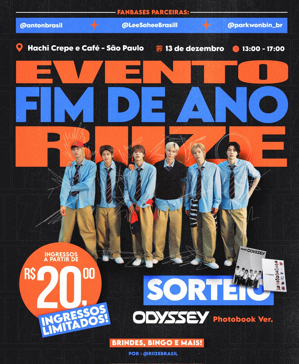 Vai ficar de fora do Evento de Fim de Ano do RIIZE? ☝️

Corra para garantir seu ingresso e fazer parte desse encontro especial entre fãs!
Os ingressos são LIMITADOS, então garanta o seu antes que acabem:docs.google.com/forms/d/e/1FAI…

Além de brindes exclusivos e prêmios no bingo, você
