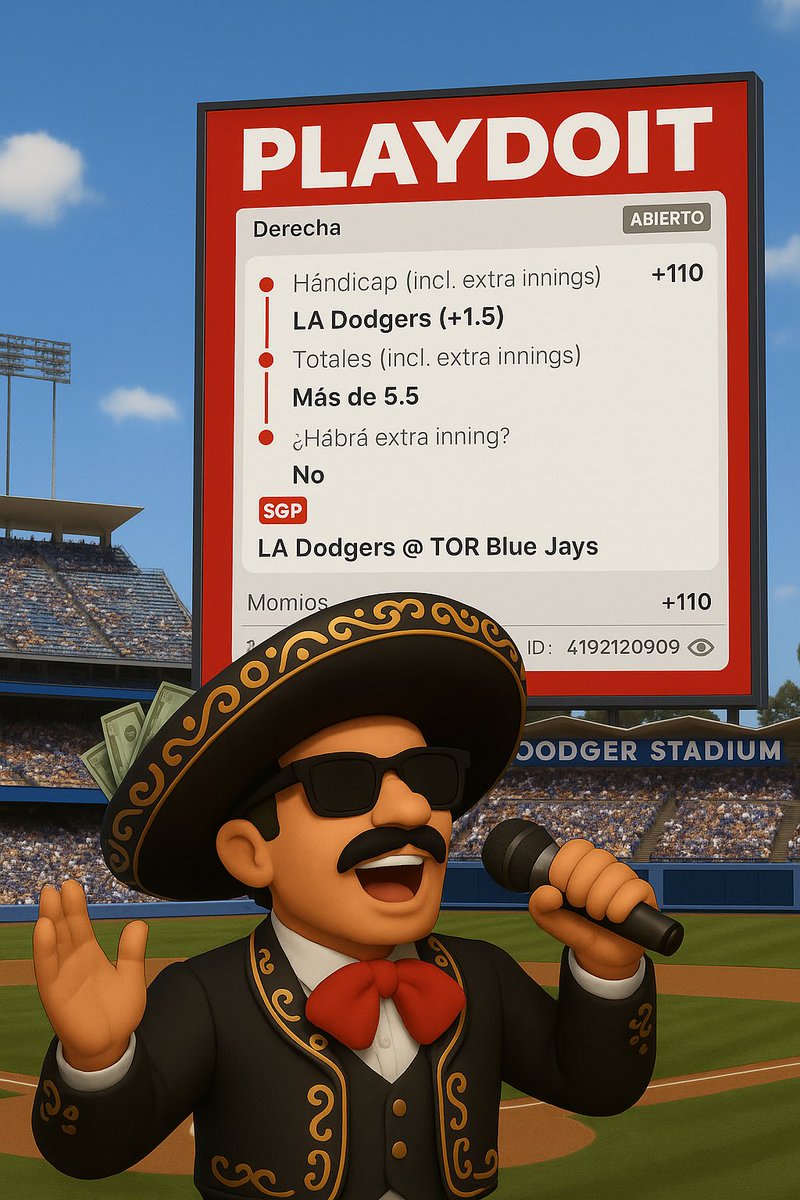 UnSimpleCantor's tweet image. playdoit.mx/?shareCode=I98…
FREE PICK DEL DÍA ⚾️🏟️🧢
5% de bank, por favor.