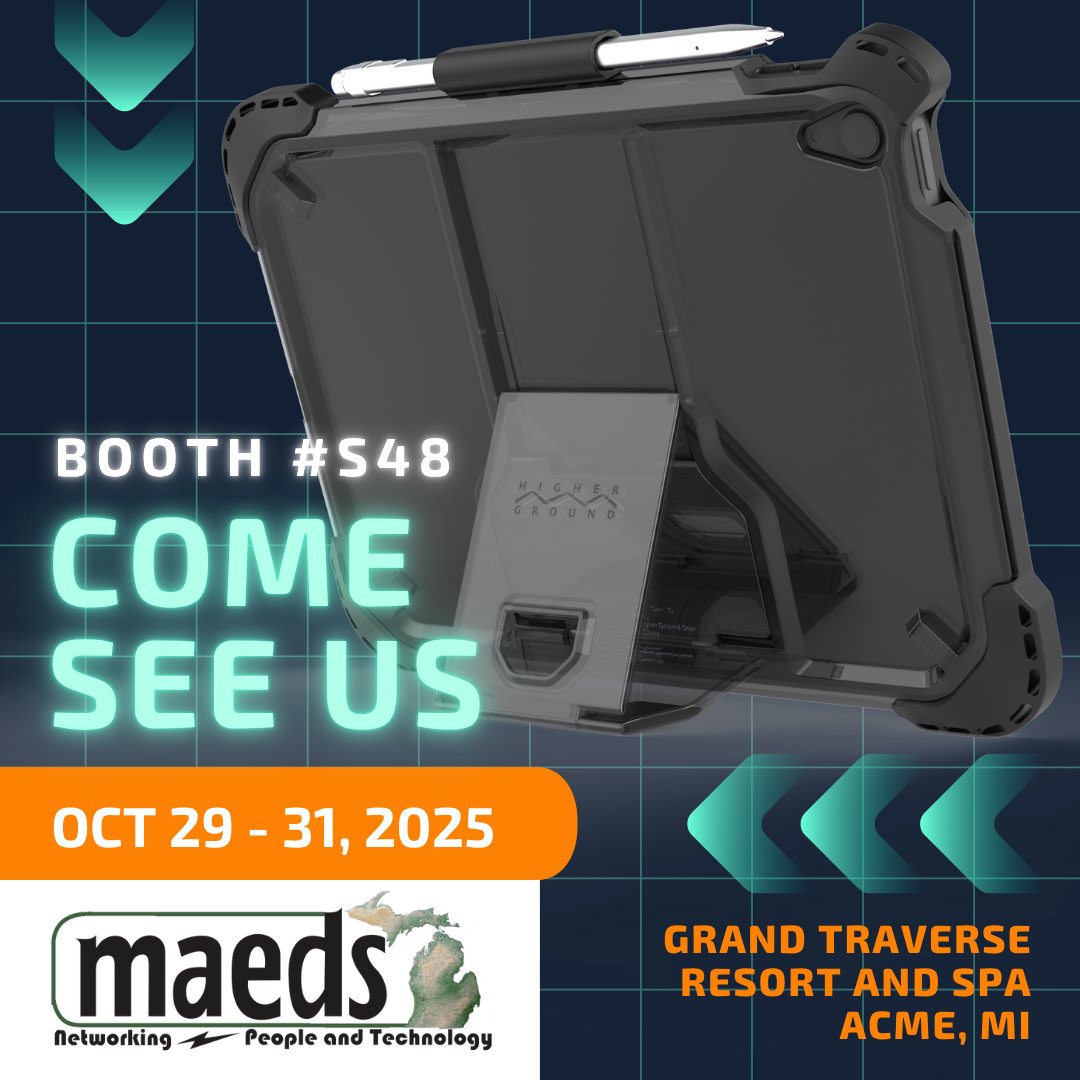 Next week Matt Rogers and Nicole Houk are headed to rep Higher Ground at MAEDS 2025! 🙌

Stop by our booth during exhibit hours to connect, explore our full lineup, and talk about smarter protection for school technology.

#MAEDS2025 #HGGear #EdTech #DeviceProtection #K12Tech