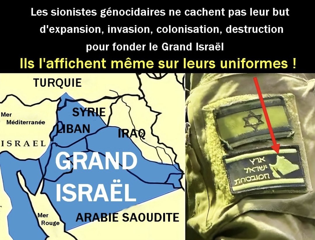 emiliegomis's tweet image. Le seul projet politique de ces sionistes est et a toujours été celui du grand israel.
Toute autre version est une diversion.