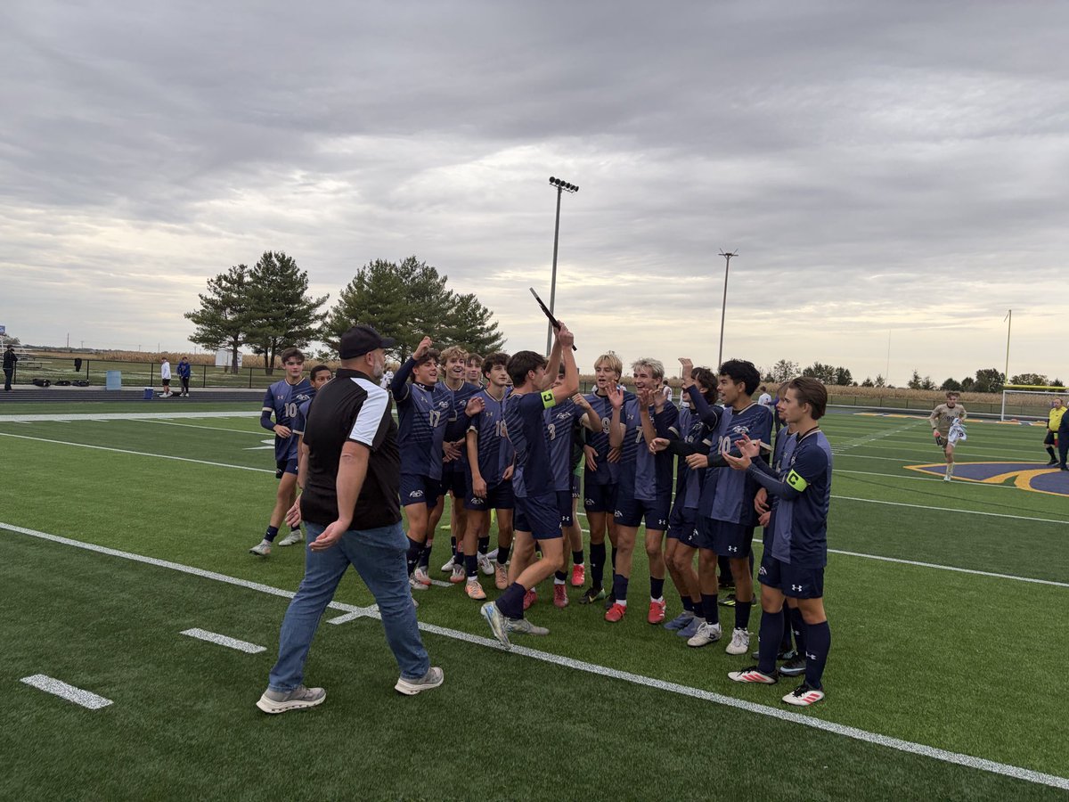 Regional Champs! The boys will Tuesday at 5pm in the Sectional Semi Finals at Father McGivney.