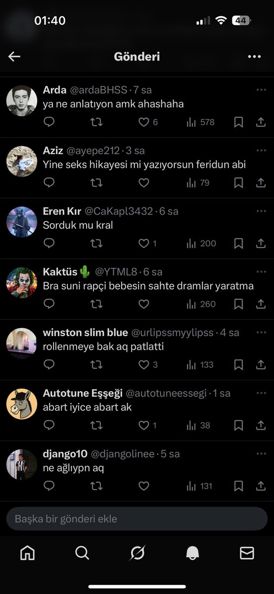 olm bu mecrada herkes niye bu kadar kuduruk amkdkdkdk 🤪😁 yaşadığım bir şey burdaki takipçilerimle paylaştım altı üstü size noluyo len kamil oğlu kamiller